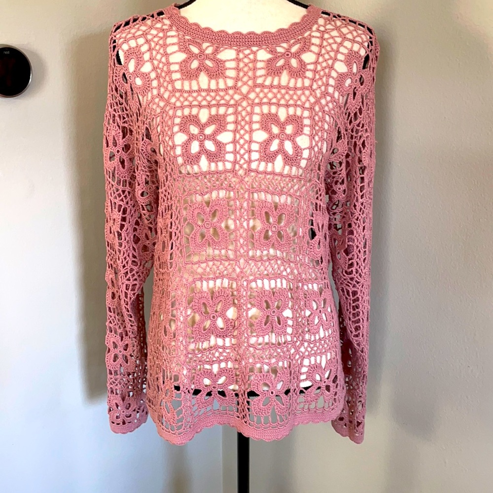 Miss Schon handmade crotchet sweater beach cover